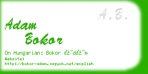 adam bokor business card